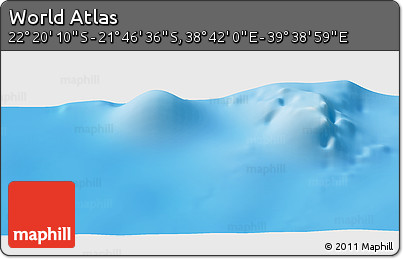 Physical Panoramic Map of the Area around 22° 3' 23" S, 39° 10' 29" E