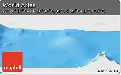 Physical Panoramic Map of the Area around 22° 3' 23" S, 40° 1' 29" E