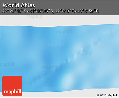 Physical 3D Map of the Area around 22° 3' 23" S, 42° 34' 30" E