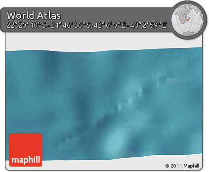 Satellite 3D Map of the Area around 22° 3' 23" S, 42° 34' 30" E