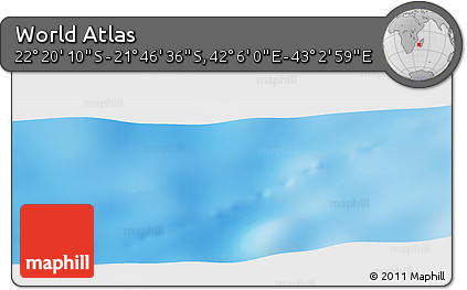 Physical Panoramic Map of the Area around 22° 3' 23" S, 42° 34' 30" E