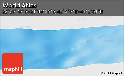 Physical Panoramic Map of the Area around 22° 3' 23" S, 42° 34' 30" E