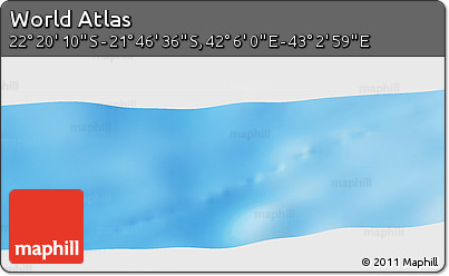 Physical Panoramic Map of the Area around 22° 3' 23" S, 42° 34' 30" E