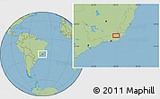 Savanna Style Location Map of the area around 22° 3' 23" S, 42° 25' 29" W