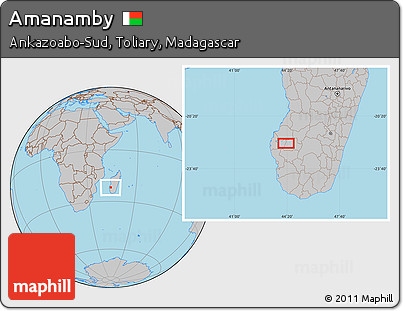 Gray Location Map of Amanamby