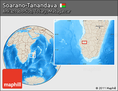 Shaded Relief Location Map of Soarano-Tanandava