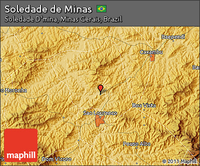 Physical Map of Soledade De Minas