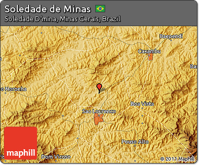 Physical Map of Soledade De Minas