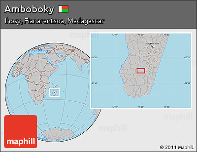 Gray Location Map of Amboboky