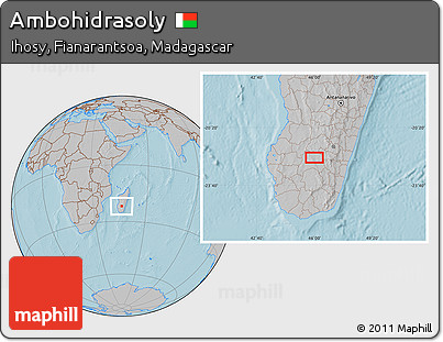 Gray Location Map of Ambohidrasoly, hill shading