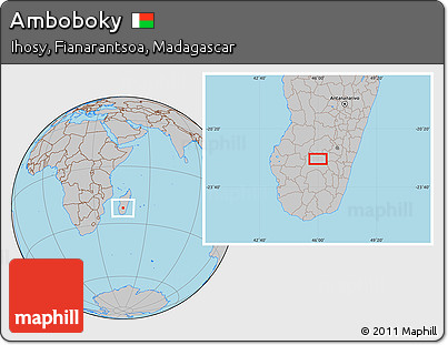 Gray Location Map of Amboboky