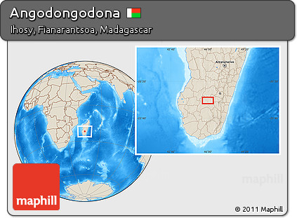 Shaded Relief Location Map of Angodongodona