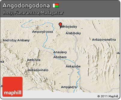 Shaded Relief Panoramic Map of Angodongodona