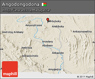 Shaded Relief Panoramic Map of Angodongodona