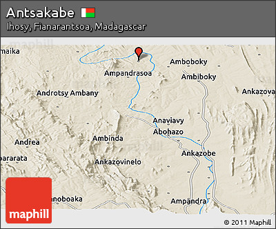 Shaded Relief Panoramic Map of Antsakabe