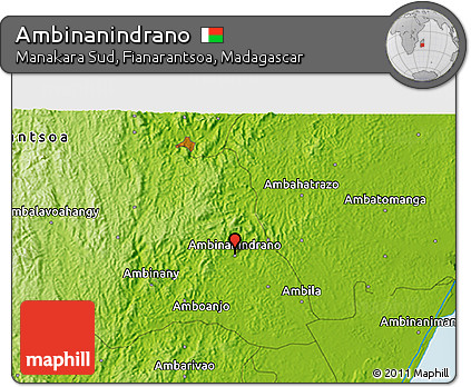 Physical 3D Map of Ambinanindrano