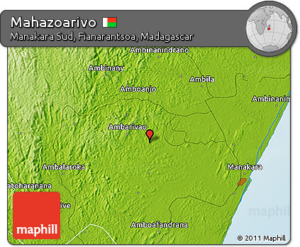 Physical 3D Map of Mahazoarivo