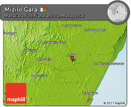 Physical 3D Map of Mizilo Gara