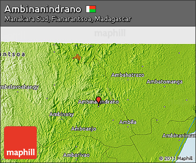 Physical 3D Map of Ambinanindrano