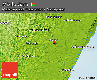 Physical 3D Map of Mizilo Gara