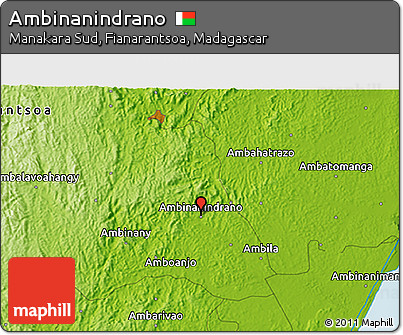 Physical 3D Map of Ambinanindrano
