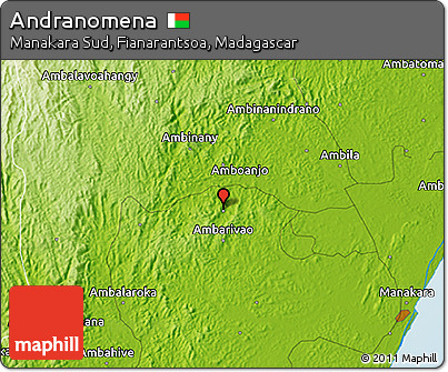 Physical 3D Map of Andranomena