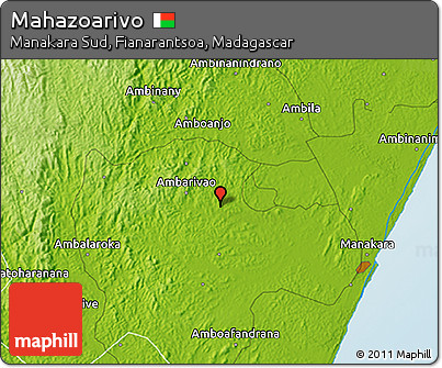 Physical 3D Map of Mahazoarivo