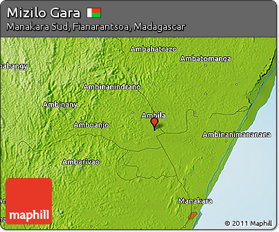 Physical 3D Map of Mizilo Gara