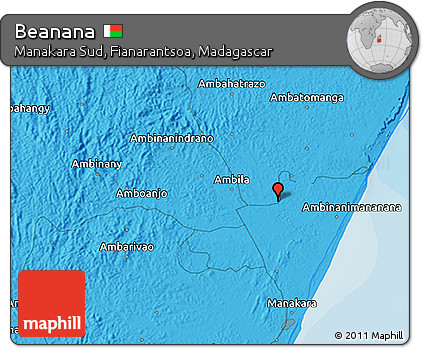 Political 3D Map of Beanana
