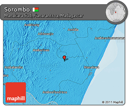 Political 3D Map of Sorombo