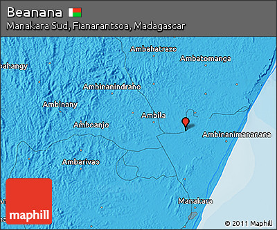 Political 3D Map of Beanana