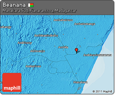 Political 3D Map of Beanana