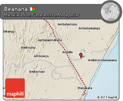 Shaded Relief 3D Map of Beanana