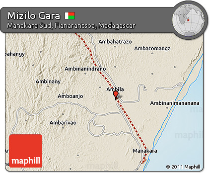 Shaded Relief 3D Map of Mizilo Gara