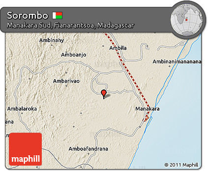 Shaded Relief 3D Map of Sorombo