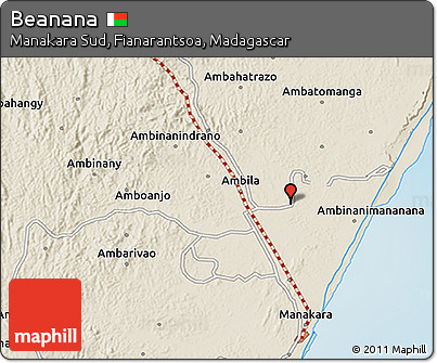 Shaded Relief 3D Map of Beanana