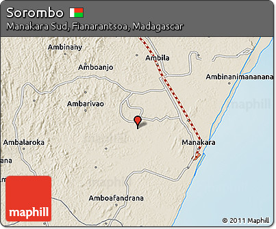 Shaded Relief 3D Map of Sorombo