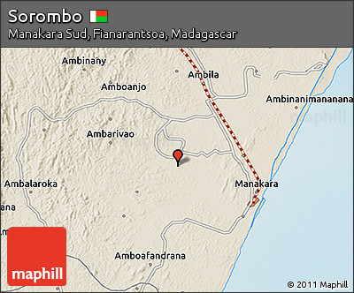 Shaded Relief 3D Map of Sorombo