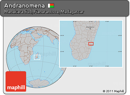 Gray Location Map of Andranomena