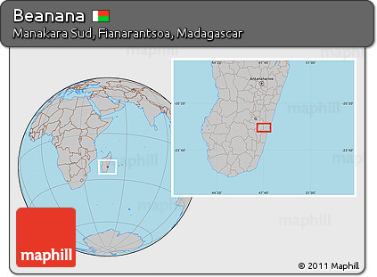 Gray Location Map of Beanana