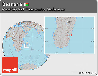 Gray Location Map of Beanana