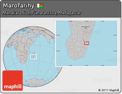 Gray Location Map of Marofarihy