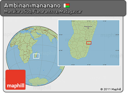 Savanna Style Location Map of Ambinanimananano