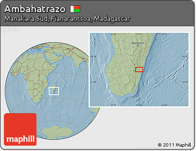 Savanna Style Location Map of Ambahatrazo, hill shading