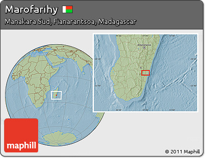 Savanna Style Location Map of Marofarihy, hill shading