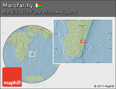 Savanna Style Location Map of Marofarihy, hill shading