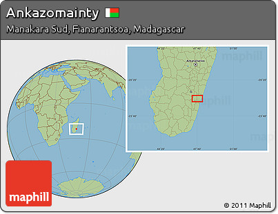 Savanna Style Location Map of Ankazomainty