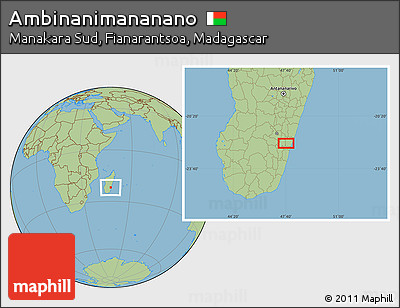 Savanna Style Location Map of Ambinanimananano