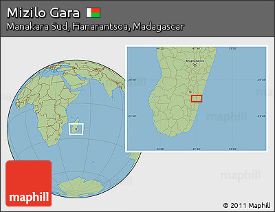Savanna Style Location Map of Mizilo Gara
