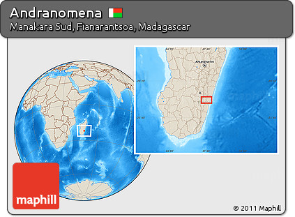 Shaded Relief Location Map of Andranomena